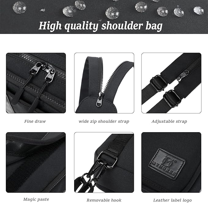 MYHOZEE Sling Bag Crossbody Backpack Purse - 2 in 1 Nylon Cross Body Bag Diaper with Wipes Pouch, Water Bottle Pocket