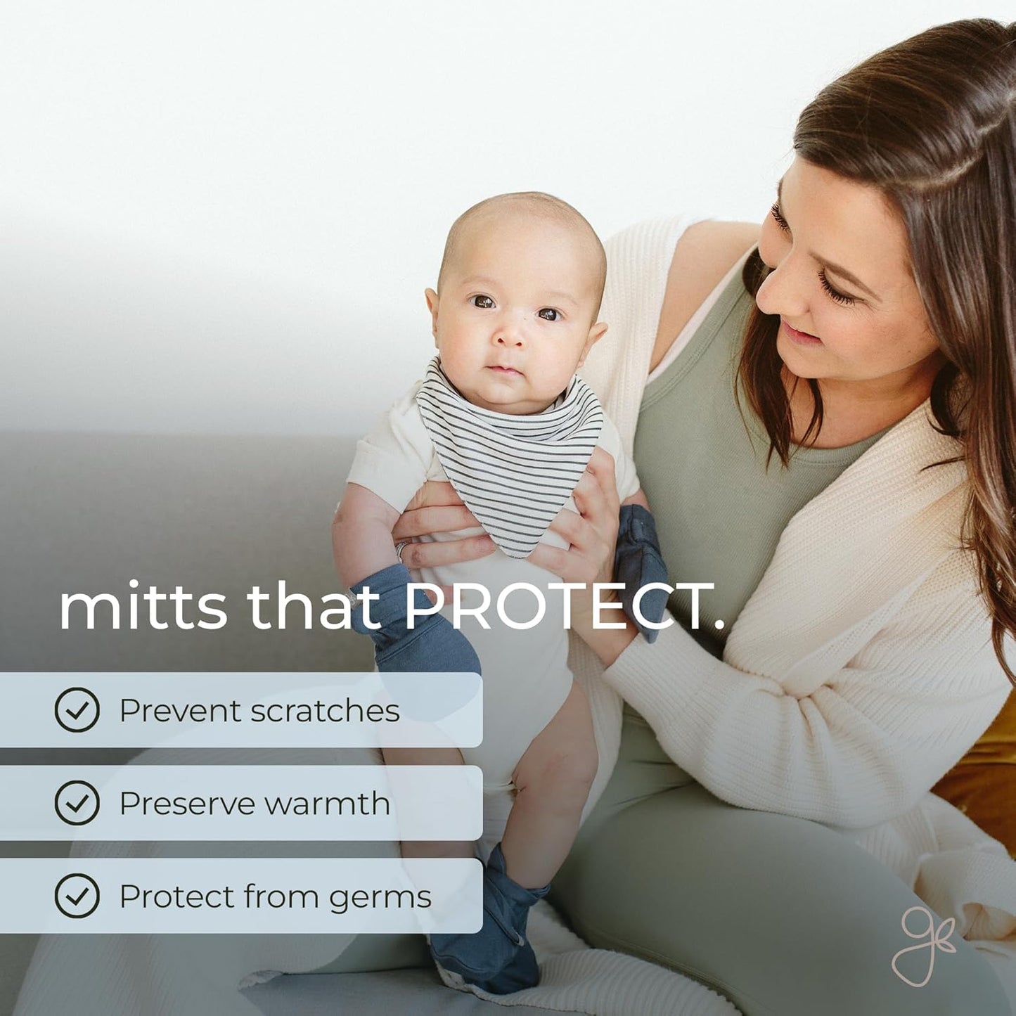 goumikids Viscose Made from Bamboo Cotton Anti-Scratch Soft Stay-On Mitts