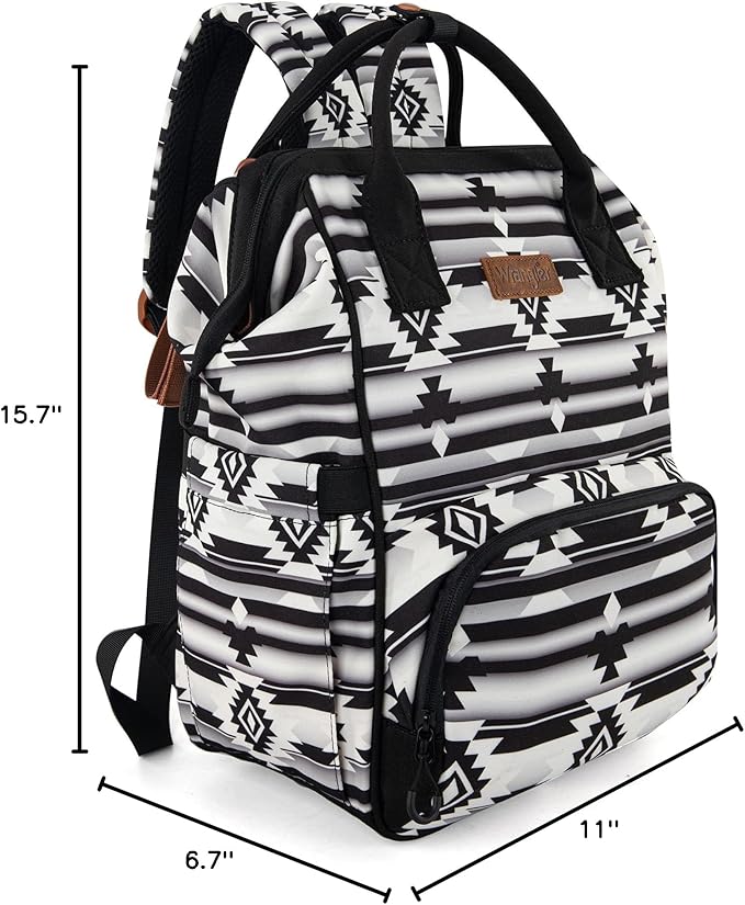 Montana West Wrangler Callie Diaper Bag Backpack with Stroller Straps Multifunction Baby Travel Bag WG2204-9110BK