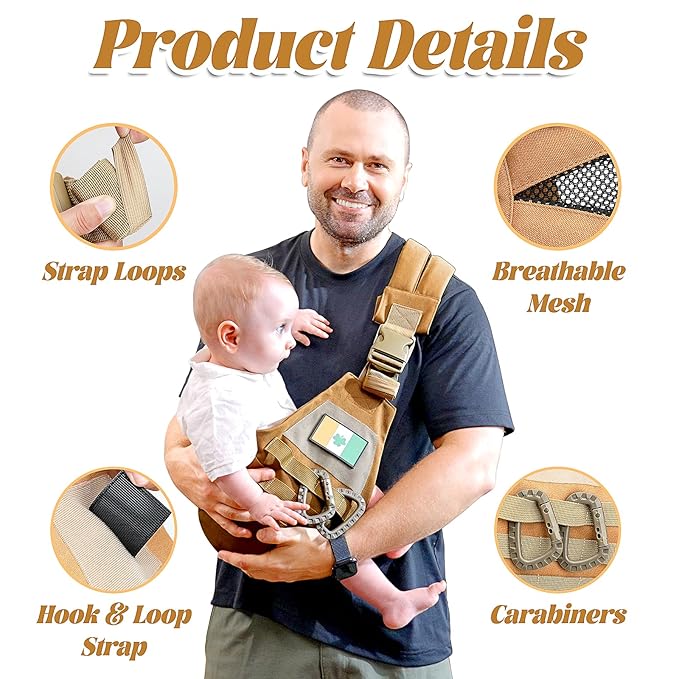 Baby Sling Carrier, Adjustable Non-Ship Hip Seat Toddler Carriers with Carabiners for 3-48 Months 10-30Ibs Infants Boys Girls (Yellow)