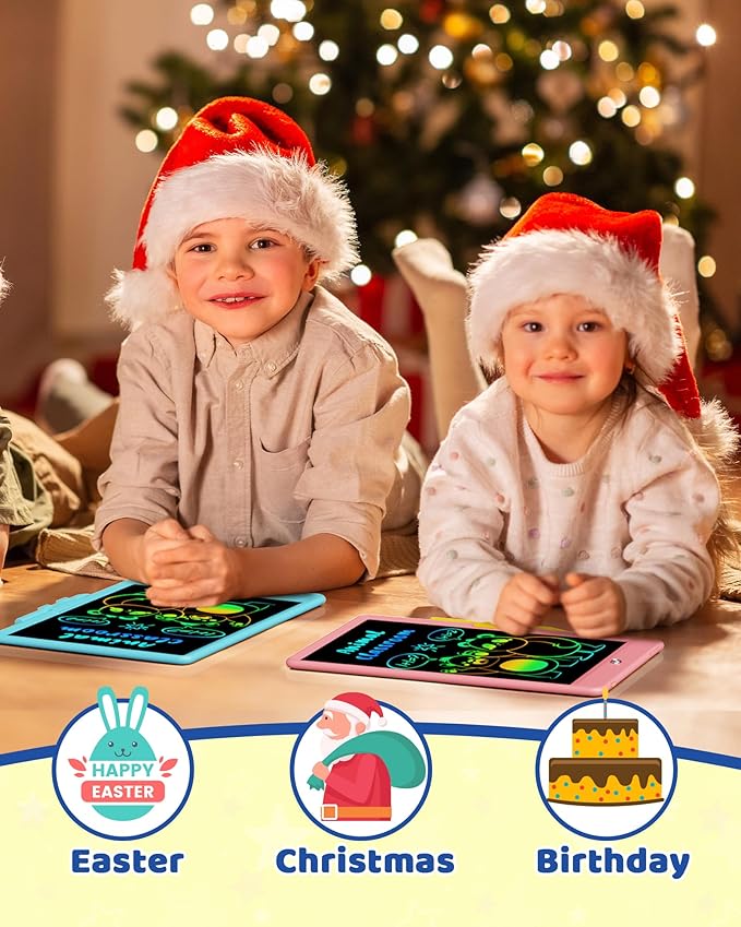 UCIDCI LCD Writing Tablet 10inch Doodle Board - Colorful Screen Electronic Toddler Drawing Tablet Drawing Pad, Educational Learning Toddler Toys for 3 4 5 6 7 8 Year Old Kids Girls Boys