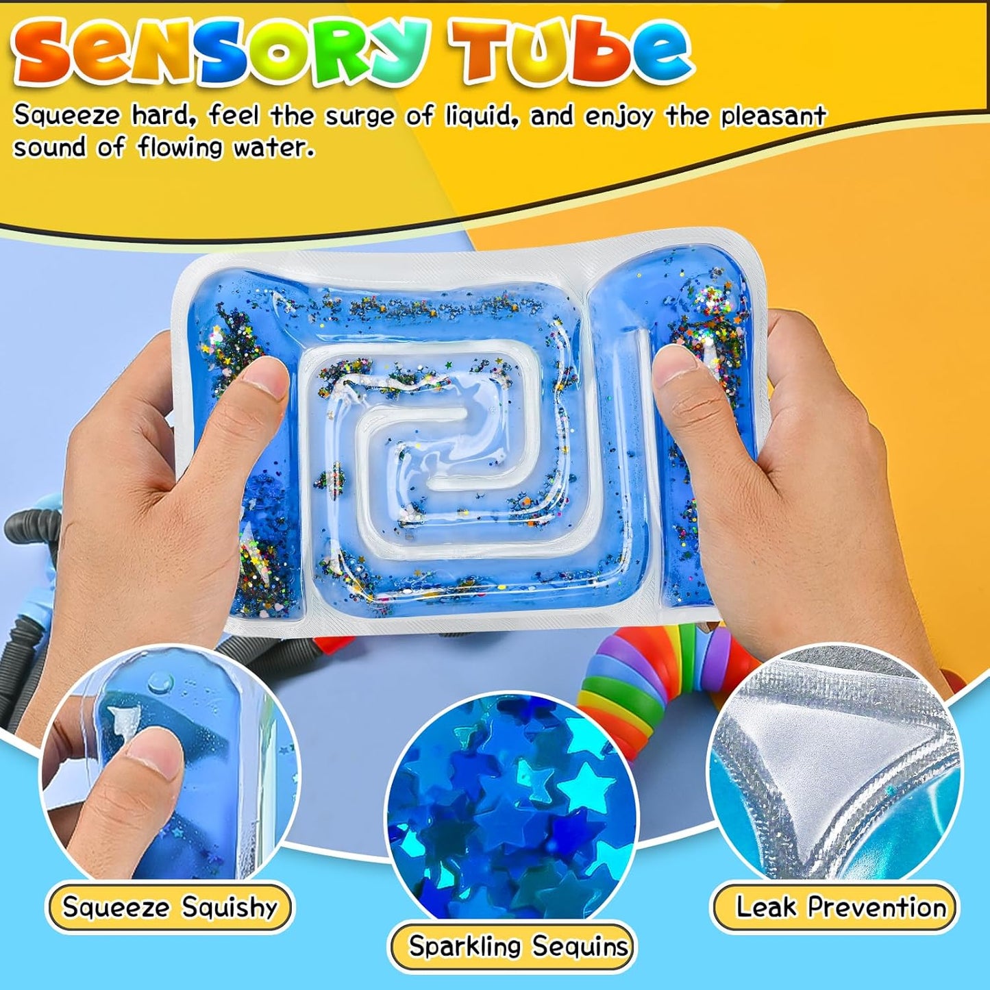 3Pcs Sensory Toys for Autistic Children Set, Autism Fidget Toys Pack Calm Down Travel Essential for Kid Toddler Age 3 4 5 Years, ADHD Stress Anxiety Christmas Stocking Stuffer for Boys Girls