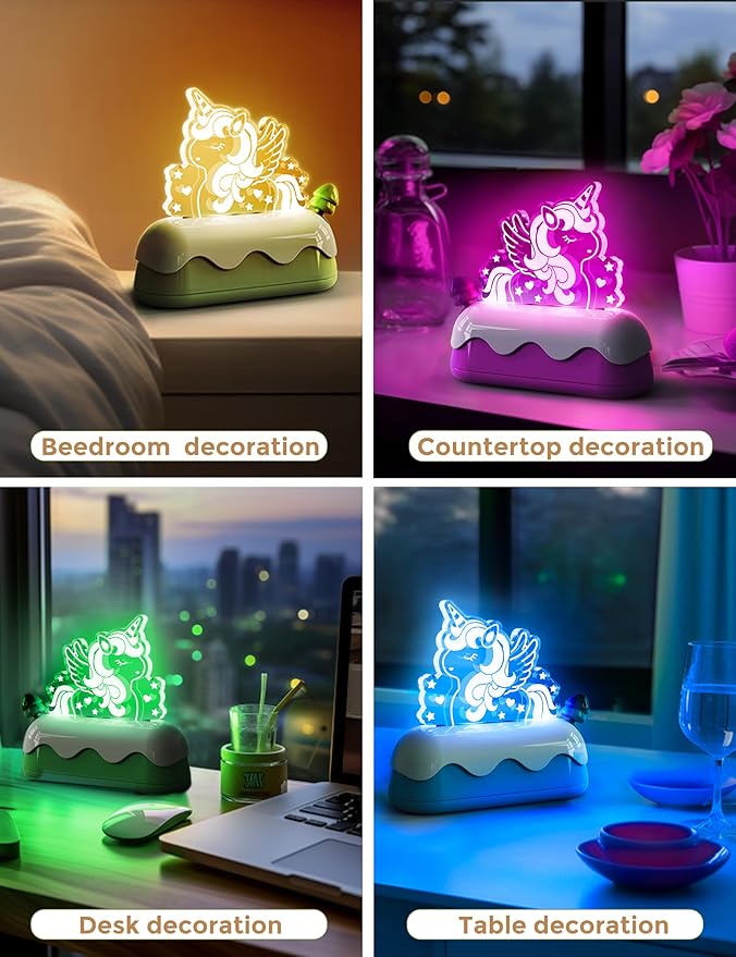 L LOHAS LED Cute Toaster Night Lights for Kids, Kawaii Stuff Horse Desk Lamp, Rechargeable Desk Decor for Bedroom, Besides, Dinning, Nursery Night Light for Kids, Boys, Girls, Gifts