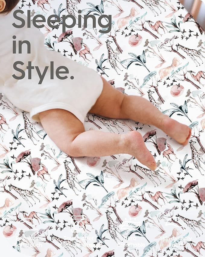 Baby Crib Sheets Girl, TotBasic Premium Soft Pink Crib Mattress Sheet, Ultra Breathable Crib Sheet Fitted, Super Stretchy Jersey Cotton Crib 28" x52‘’x9'' Extra Deep Pocket