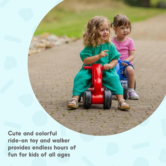 Careplay 2-in-1 Puppy Push & Ride-on Toy, Indoor & Outdoor Use, Low Profile Seat, Recommended for Children up to 50lbs, Durable Construction, Made in The USA (Green)