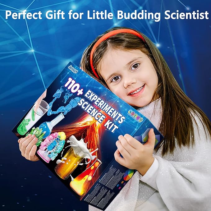 110+ Science Experiments Kits for Kids, Science Projects STEM Activies Toys Gifts for Boys & Girls, Volcano Eruption, Chemistry Set and More Scientist Educational Toys