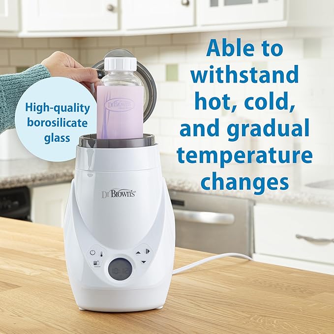 Dr. Brown's Anti-Colic Options+ Narrow Glass Baby Bottles with Silicone Sleeves, Blue, Glow, Mint, BPA-Free, 8 oz/250 mL, 0m+, 3-Pack