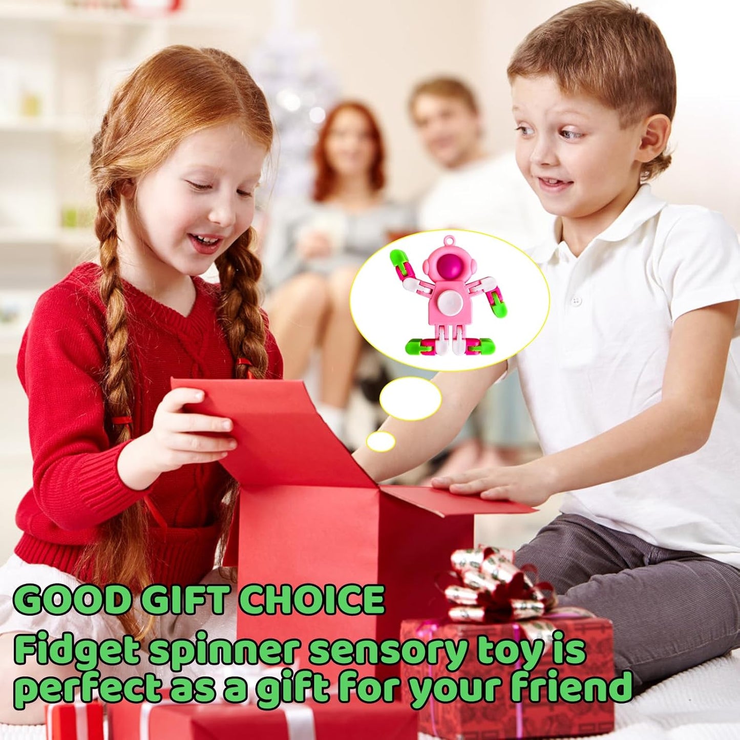 20 PCS Fidget Sensory Spinner Toys,Astronaut Key Chain Fingertip Toy,Transformable Fingertip Gyro Toy for Kids Adults,Stress Relief,Birthday Party Gift,Classroom Prizes