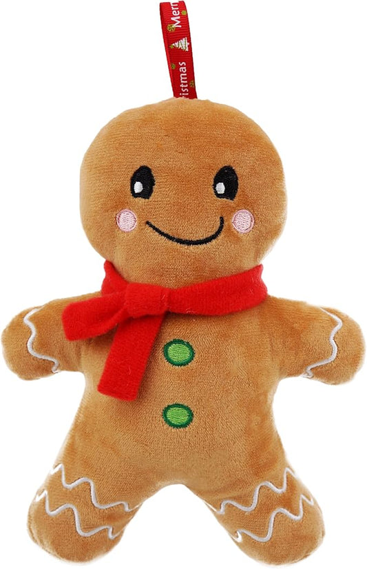 June Garden 8" My First Gingerbread Boy Doll – Soft Plush Baby Christmas Toy with Rattle for Infants, Nursery & Home Décor