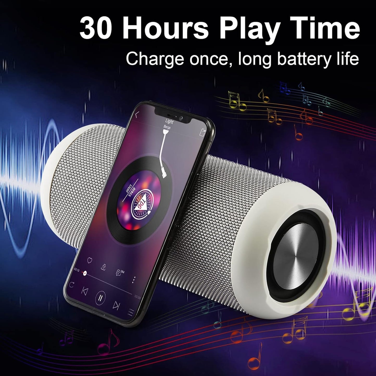 Bluetooth Speakers, 30W Portable Speaker Loud Stereo Sound, Rich Bass IP67 Waterproof, 30+ Hour Playtime, Built-in Mic, Wireless Speaker with TF, AUX, FM for Shower, Pool, Party, Travel, Outdoors