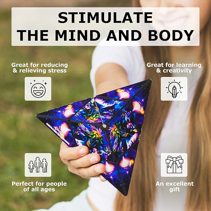 SHASHIBO Shape Shifting Box - Award-Winning Fidget Toy w/ 36 Rare Earth Magnets - Fidget Cube Transforms Into Over 70 Shapes, Sensory Toy Gift for Kids, Teens, and Adults (The Chameleon)