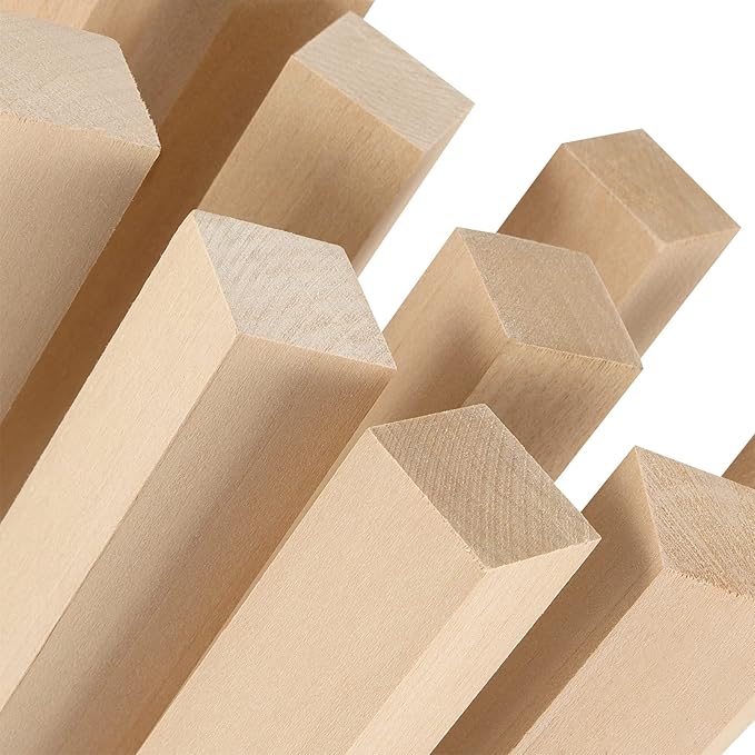 JAPCHET 20 PCS 6 x 1 x 1 Inch Basswood Carving Blocks, Natural Whittling Blocks Unfinished Basswood Blocks for Beginners Carving, Crafting and Whittling