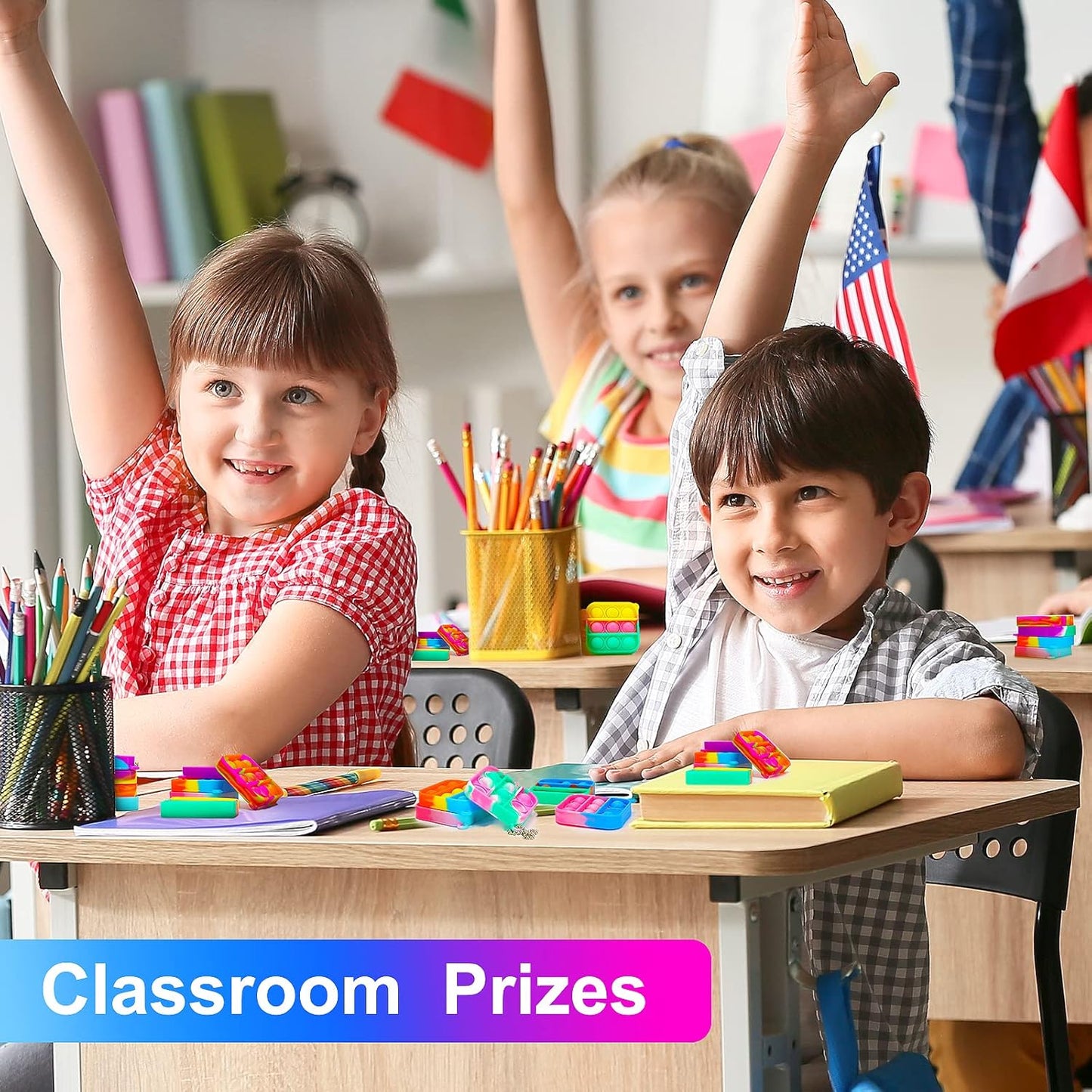 Pop Keychain Fidget Toys Its Party Favors for Kids 4-8, 30 PCS Mini Pop Push It Fidget Toy Bulk Kids Toys Fidgets Packs Popper Stress Toys Sensory Toys Party Gift Classroom Prizes Toys for Boys Girls