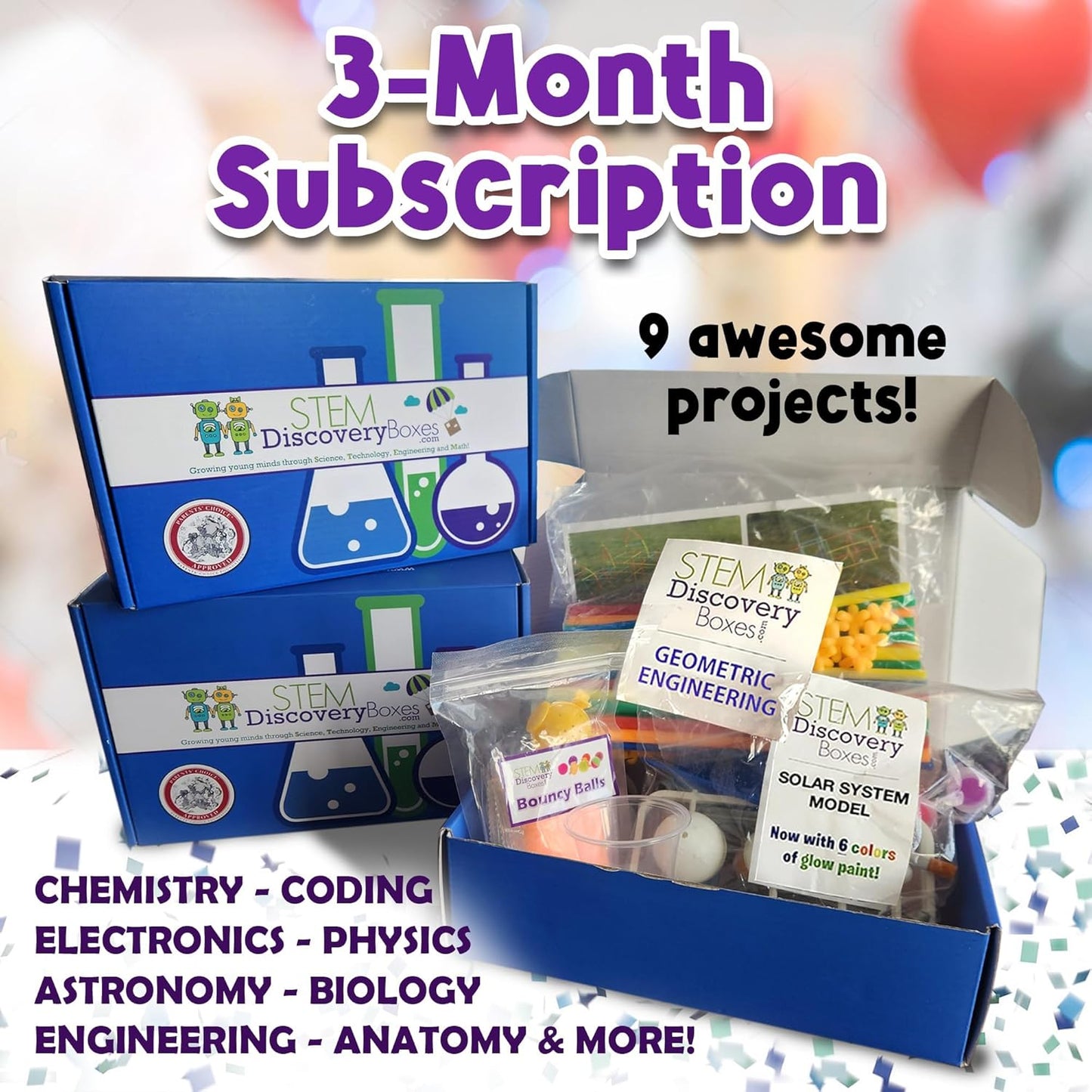– 3 Month Subscription | 3 Science Kits, 9 Total Hands-On STEM Projects | Educational Building Learning Toys & Activities for Kids Ages 7-12 | Boys & Girls Gift