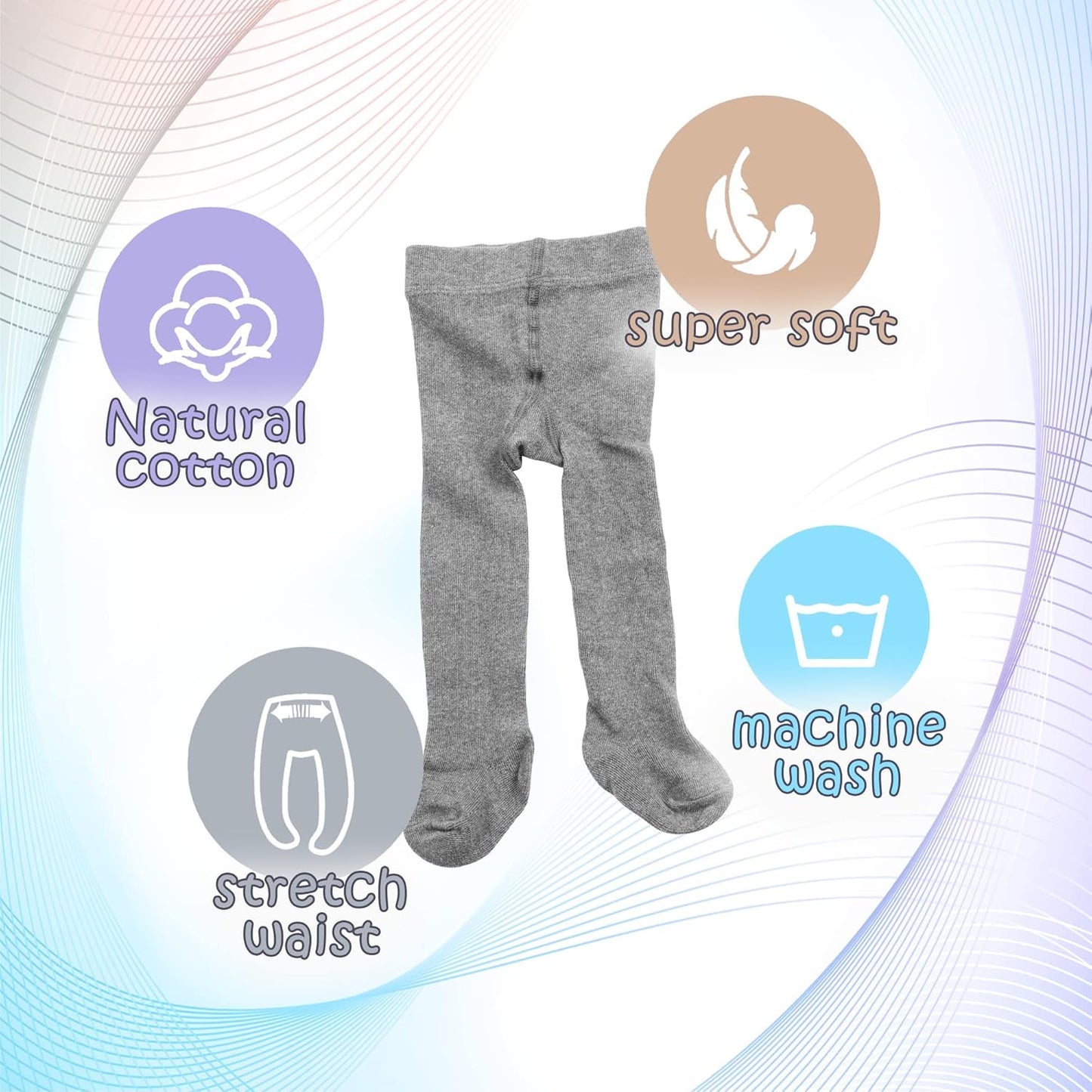 Silky Toes Luxurious Cotton Tights for Baby Girls 1 Pk Cable Knit Winter Footed Leggings