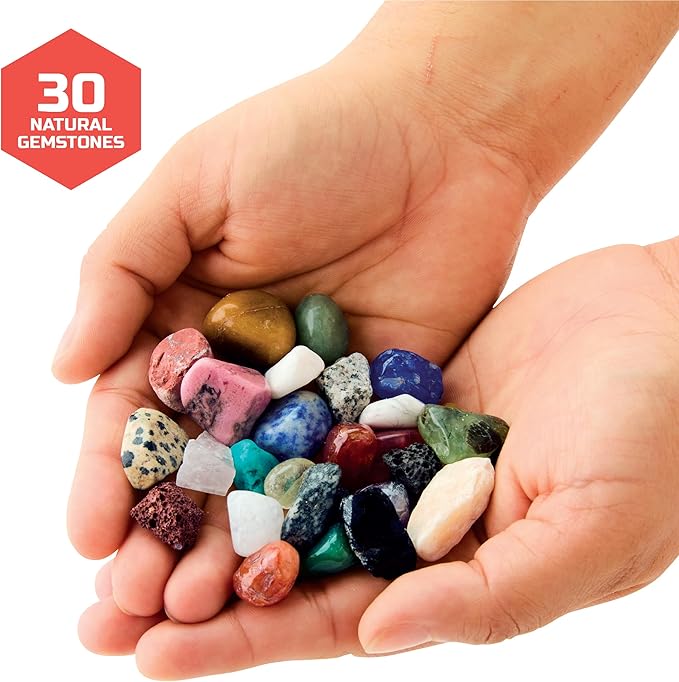 Discovery™ Gemstone Panning STEM Kit – Pan for 30 Real Gems| 2 Sifting Pans, Sand & Learning Guide| Educational Science Activity for Kids| Geology Rock Excavation Set| Boys & Girls Toy Gift| Ages 8+