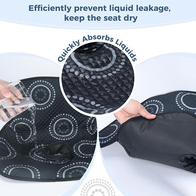 COOLBEBE Car Seat Protector for Potty Training, 2 Pack Dry Waterproof Car Seat Liner Toilet Training & Strap Covers Set for Baby Infant Toddler, Piddle Pads Cover Pad for Strollers, Carseat (Black)