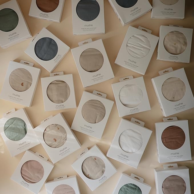 mushie Stretchy & Soft Bassinet Crib Sheet | Fitted 16" x 30" (Sun)