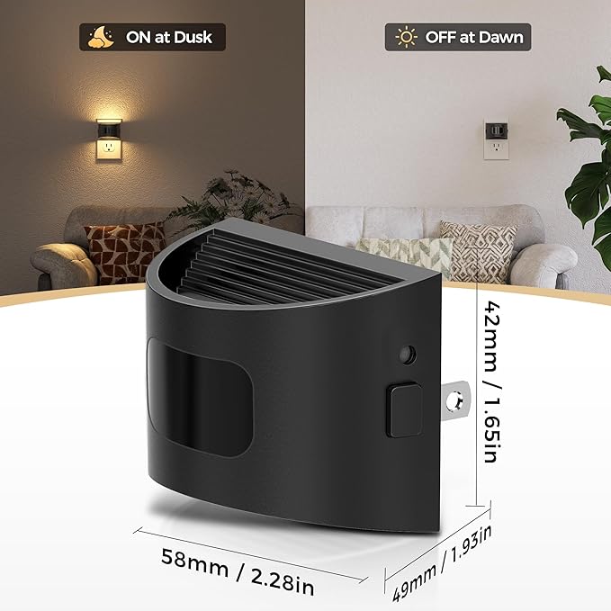 DORESshop LED Night Light[2 Pack], Night Lights Plug into Wall, 3 Mode Plug in Night Light with Motion Sensor, Dusk to Dawn Sensor, Nightlights for Adults, Bedroom, Bathroom, Hallway