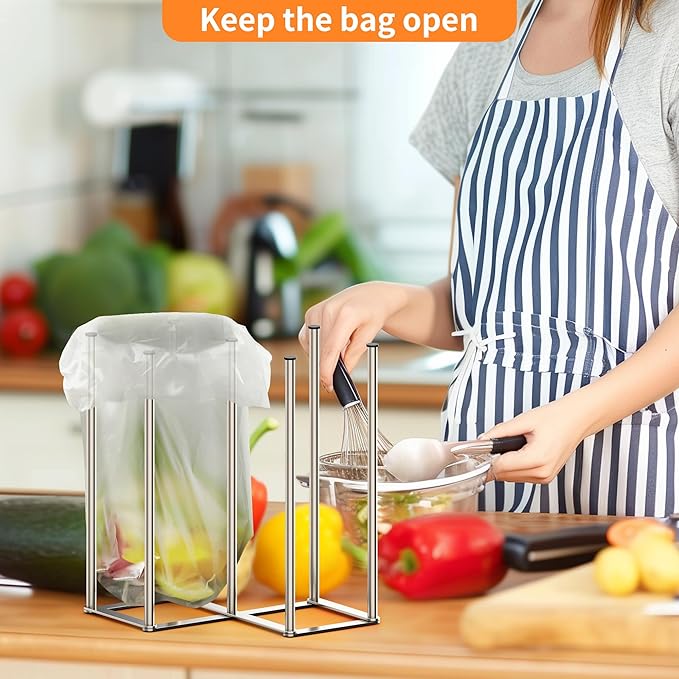 Foldable Bottle Drying Rack, Baby Bottle Drying Rack, Collapsible Cup Draining Holder, Retractable Reusable Storage Bag Dryer with Non-Slip Bottom - Stainless Steels (Silver)