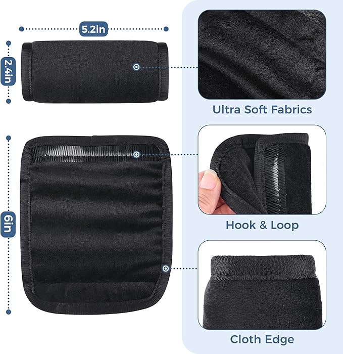 COOLBEBE Car Seat Protector for Potty Training, 2 Pack Dry Waterproof Car Seat Liner Toilet Training & Strap Covers Set for Baby Infant Toddler, Piddle Pads Cover Pad for Strollers, Carseat (Black)