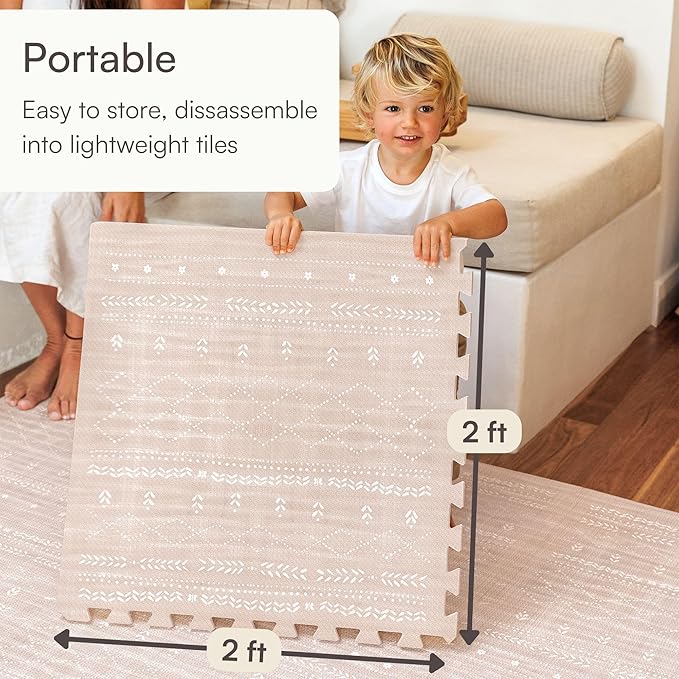 Lillefolk Baby Play Mat for Floor – 8x8ft Dusk | Soft Non Toxic Premium EVA Foam Tiles for Tummy Time, Crawling & Playroom – Waterproof Interlocking Floor Mat for Babies & Toddlers (16 Tiles)