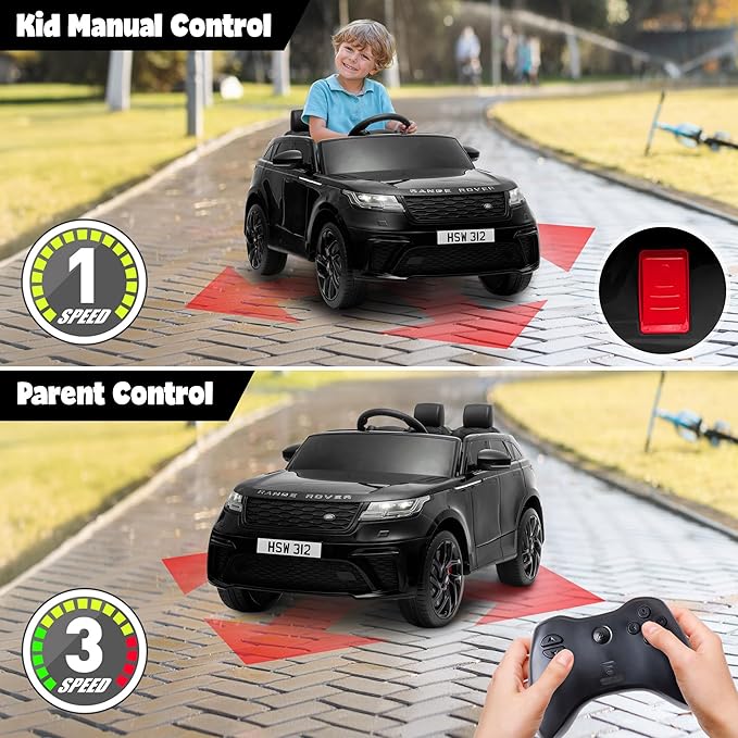 TOBBI 12V Ride On Car,Licensed Land Rover VELAR Electric Vehicle Toy for Kid & Toddler,Battery Powered Electric Truck with Parental Remote Control,Music,Spring Suspension