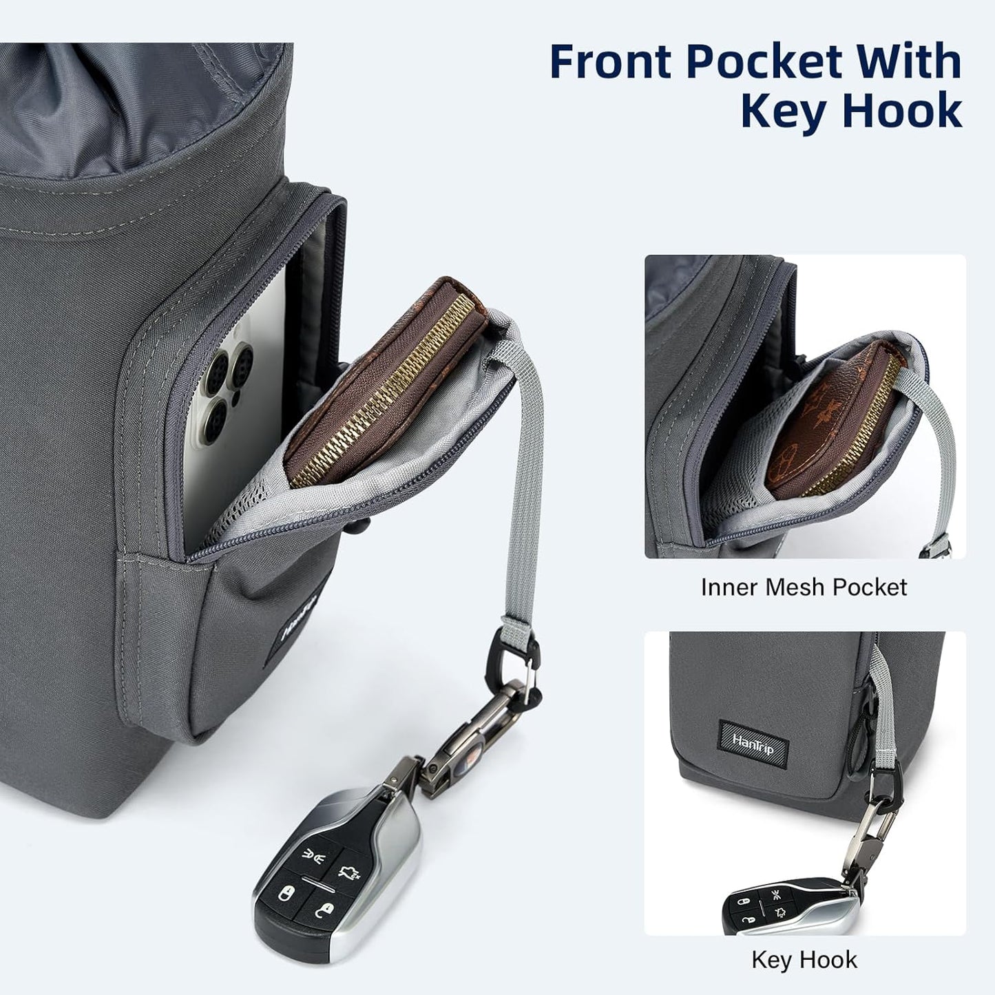 Insulated Water Bottle Carrier Bag with Strap Phone Pocket for 25/32/40/64 oz Tumbler Cup, Water Bottle Holder