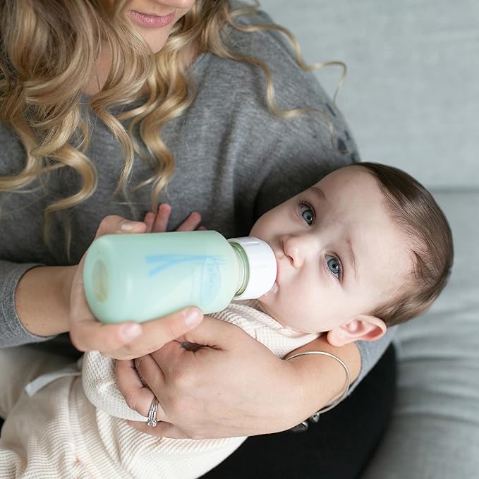 Dr. Brown's Anti-Colic Options+ Narrow Glass Baby Bottle with Level 1 Slow Flow Nipple, BPA-Free, 4 oz/120mL, 1-Pack