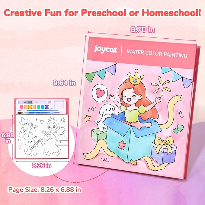 JoyCat Paint with Water Coloring Books for Toddlers, Watercolor Painting Sets for Kids Ages 3-5 4-8, Arts and Crafts Drawing Activities Toy Birthday Gift for Boys Girls (Party)