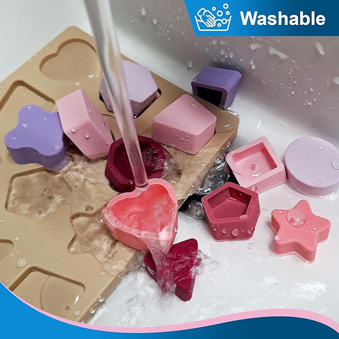 Jispring [100% Silicone] Shape Puzzles for Dementia, Products for Elderly, Cognitive Matching Games, Fidget Sensory Toys for Alzheimers, Dementia Activities for Seniors, Anxiety Relief Tiles