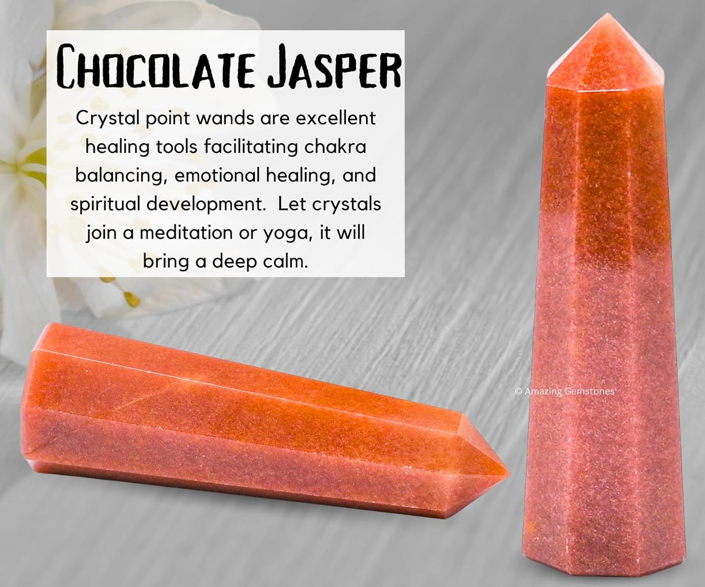 Amazing Gemstone Chocolate Jasper Crystal Towers - Natural Healing Crystal Point Obelisk for Reiki Healing and Crystal Grid (2 Inch to 3 Inch)