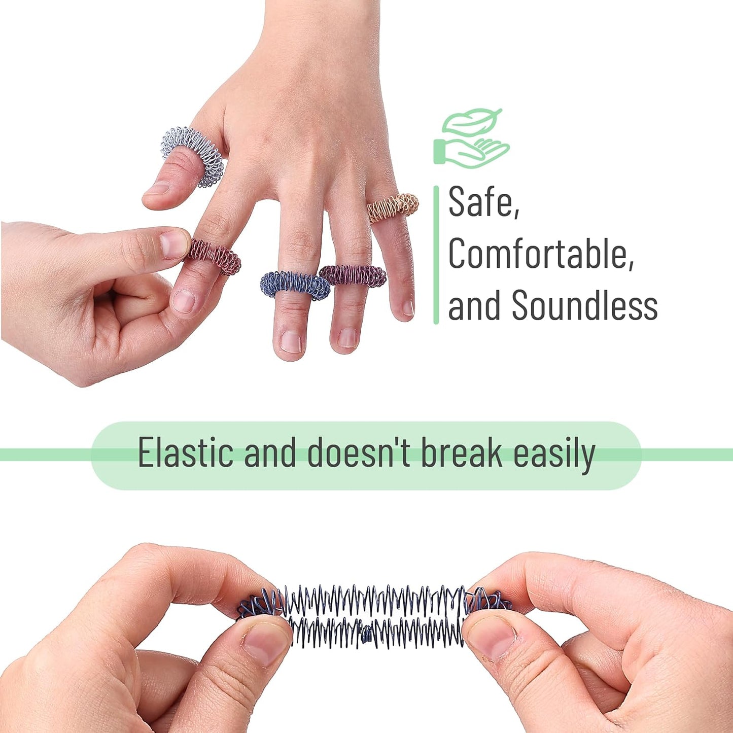 Mr. Pen- Spiky Sensory Rings, 10 Pack, Vibrant Color Stress Relief Fidget Sensory Toys, Fidget Rings, Fidget Ring for Anxiety, Stress Relief Rings, Massager for Fidget ADHD Autism, Sensory Ring