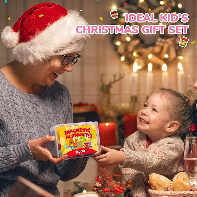 JoyCat Wooden Magnetic Letters and Numbers, Large Size Alphabet ABC 123 Fridge Magnets for Toddlers & Kids, Uppercase Lowercase, Preschool Spelling Learning Refrigerator Gift Toy Set (89 PCS)