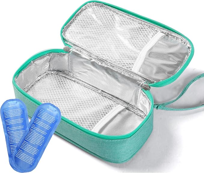 Insulated Breastmilk Cooler Bag with 2 Ice Packs - Breastmilk Cooler Organizer Bag for Daycare, Breastfeeding Mom Travel Outdoor