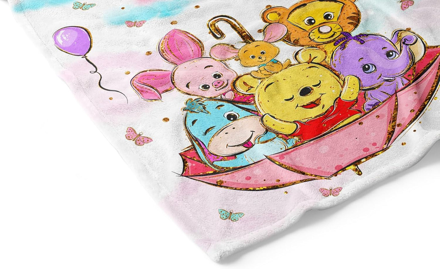 UNIQUE Pink Winnie Ultra Soft Fleece Baby Blanket 30x40in, Cute Winnie Baby Blanket, Girl