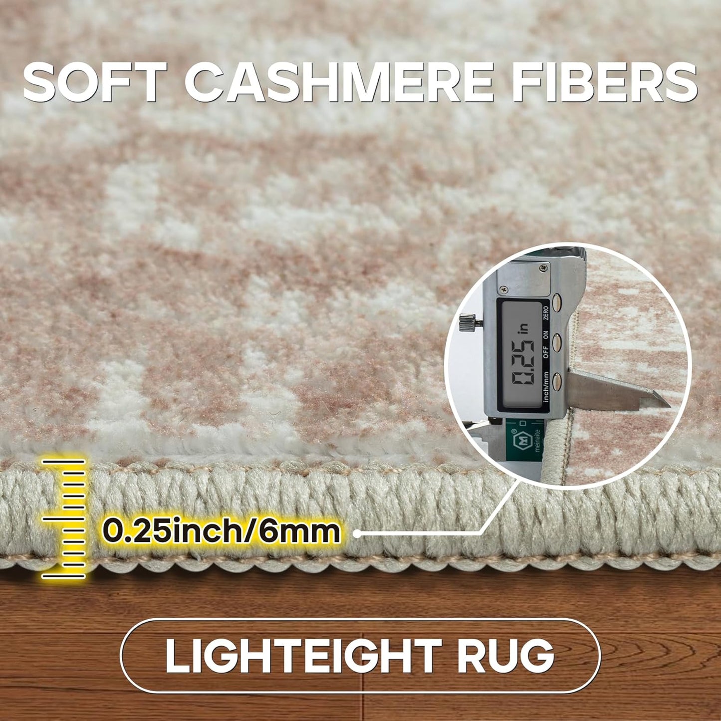 4x6 Area Rugs for Living Room Rug Washable: Modern Large Rug for Dining Room Bedroom Carpet Non Slip Low Pile 4 by 6 Indoor Abstract Nursery Home Office Beige