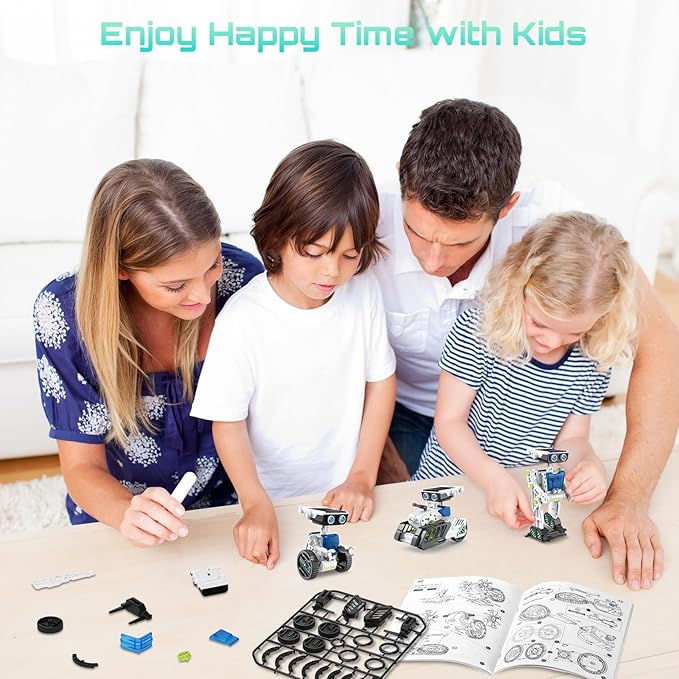 12-in-1 Solar Robot Kit for Kids 8-12, STEM Educational Building Toys with Solar & Battery Power, DIY Science Experiment Projects, Easter Birthday Gifts for Boys Girls Age 8 9 10 11 12 Years Old-Green