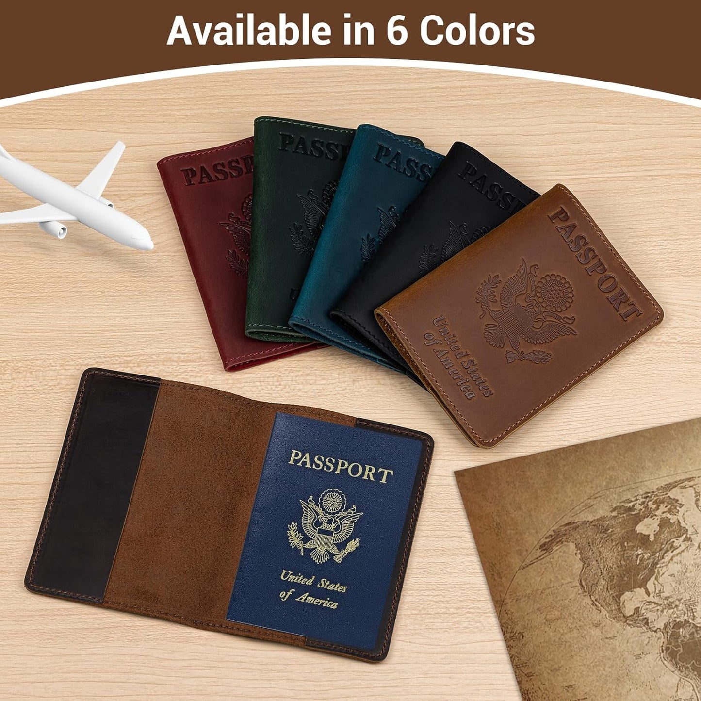 BIAOTIE Premium Leather Passport Holder Covers, Rfid Travel Wallet Passport Document Holder, Travel Essentials Wallet Cover Case for Men and Women (Coffee)