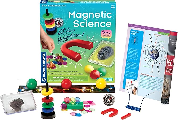Thames & Kosmos Magnetic Science | 33 STEM Experiments | Ages 8+ | Learn About Earth’s Magnetic Poles | Discover How Invisible Magnetic Fields Work | Full-Color 48-Page Manual