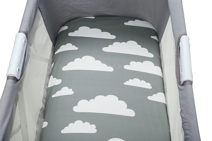 Onacosht Bassinet Sheets for Baby Boy and Girl, Stretchy Breathable Fitted Sheet Universal for Bassinet Cradle Hourglass Oval Rectangle Pad/Mattress, 4 Pack Stripe Star Cloud and Arrow Printing