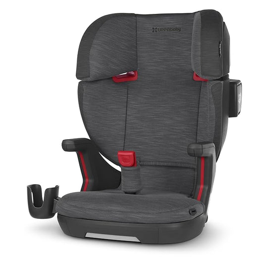 UPPAbaby Alta V2 High Back Booster Seat/Seven-Position, Active Support Headrest for Growing Children/SecureFit Integrated Belt Guide + Positioner/Cup Holder Included/Greyson (Grey Mélange)