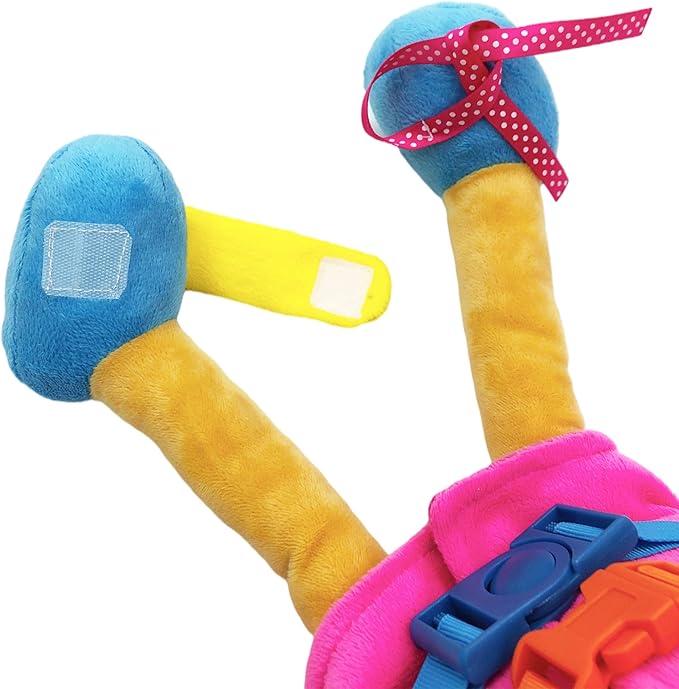 June Garden 16" Dressy Friends Bunnie - Educational Stuffed Plush Doll for Kids and Toddlers 2 Years and Up - Montessori Soft Toy Doll