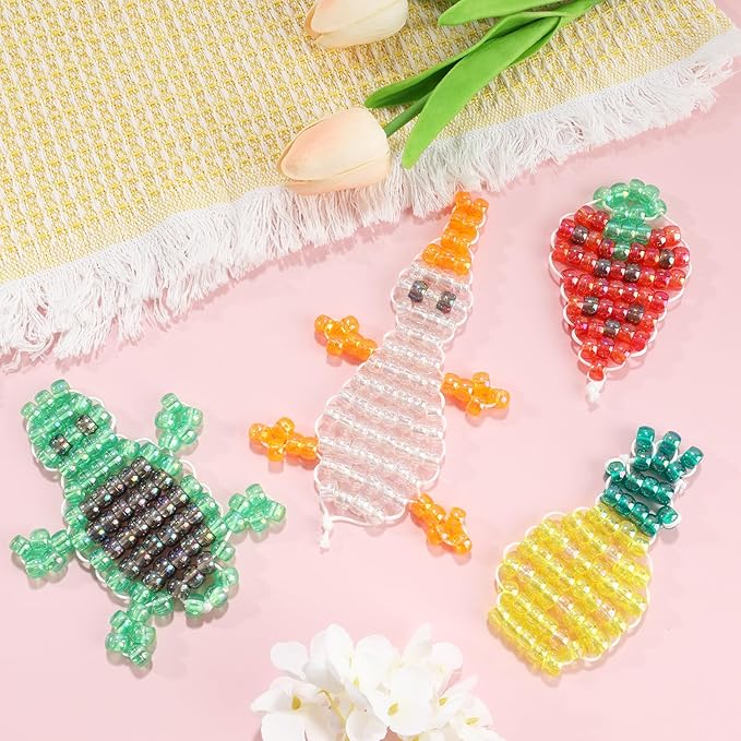 2600+pcs Pony Beads Kit Transparent AB Color Rainbow Plastic Bead Multicolor Pony Beads Bulk Elastic String, Hair Bead for Braids DIY Crafts Jewelry Making Kit for Bracelets Necklaces