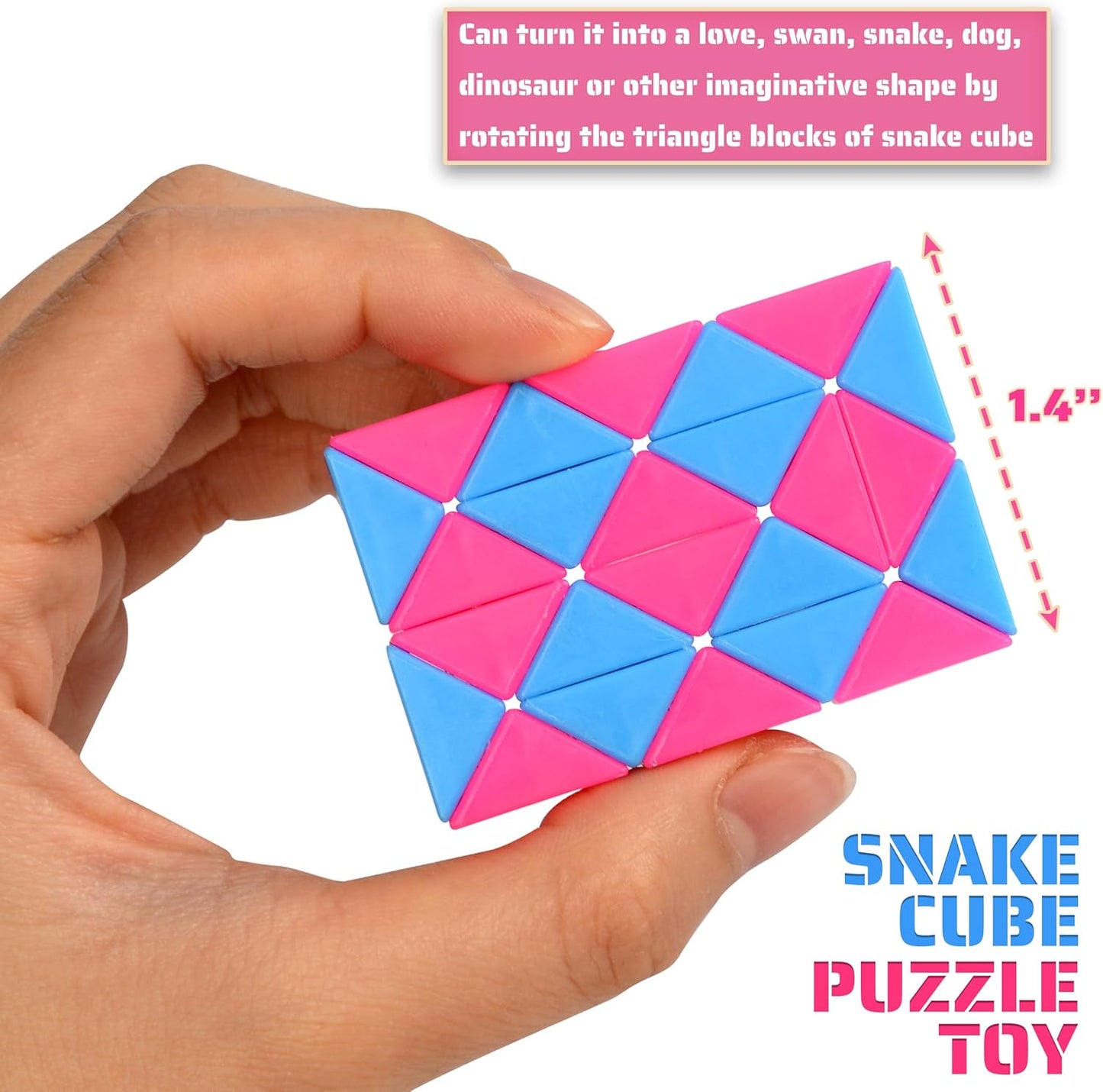 70 Pack 24 Blocks Magic Snake Cube Toy,Fidget Mini Snake Cube Puzzle Toy for Kids,Mini Plastic Puzzle Cube Toy for Kids Party Supplies,Classroom Rewards
