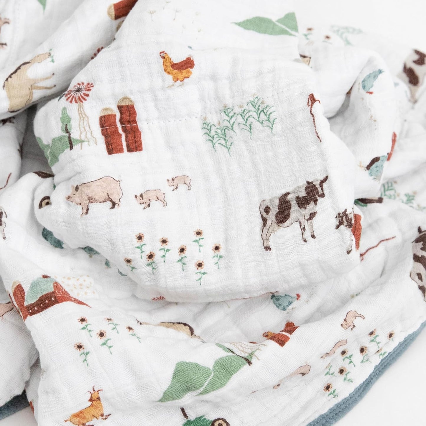 Little Unicorn Original Premium Cotton Quilt | Multi-Layered & Extra-Soft Muslin Fabric |for Babies & Toddlers (Farmyard)