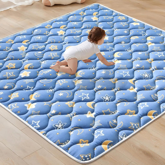 Odorless Premium Foam Baby Play Mat 36" x 36", Soft Microfiber Fabric Crawling Mat for Floor- Comfortable and Hypoallergenic, Non-Slip Cushioned Floor Playpen mat for Infants,Babies,Toddlers
