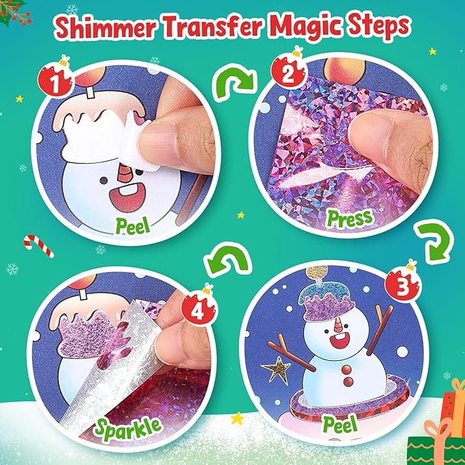 JoyCat Paint with Water Coloring Books, Art & Craft Activity, No Mess Art for Kids Ages 4-8, Craft Kits & Supplies, DIY Creative Activity, Presents for Girls & Boys (Christmas)