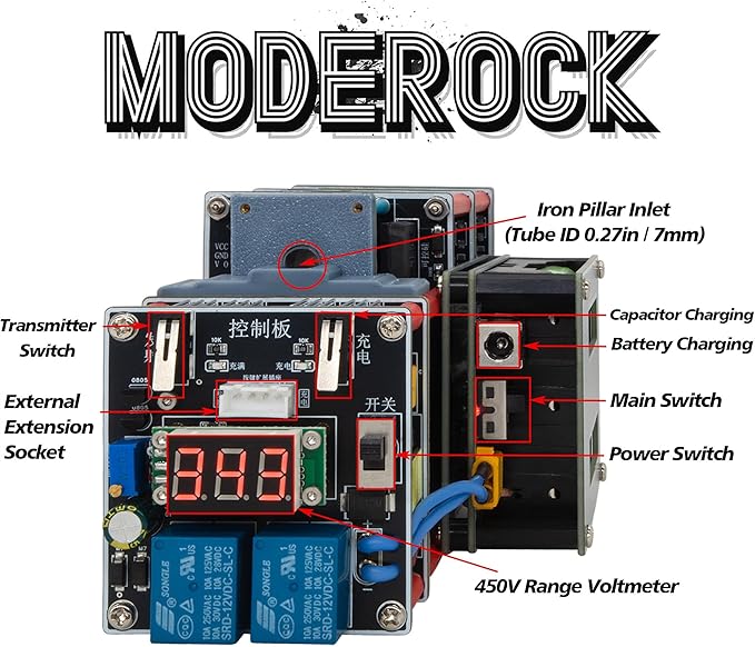 Electromagnetic Accelerator Gun Cannon High Voltage, DIY Integration Multi-Level Coil Kit, for Science Physics Teaching Experiment Tool College Education Model, High-Tech Toys,Integrated Boost Circuit