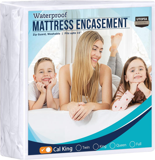 Utopia Bedding Zippered Mattress Encasement California King, 100% Waterproof Bed Bug and Dust Mite Proof Mattress Protector, Absorbent Six-Sided Mattress Cover